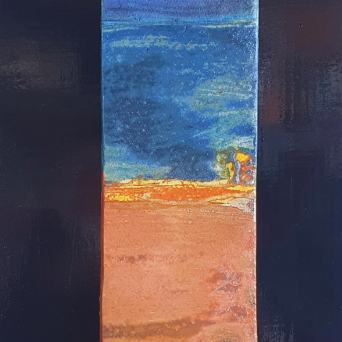 MALKI STUDIO | 'Captured Light 3' | Ceramic wall art on board | Multiple glaze firings