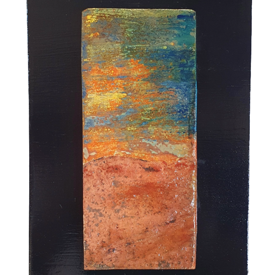 MALKI STUDIO | 'Captured Light 5' | Ceramic wall art on board | Multiple glaze firings