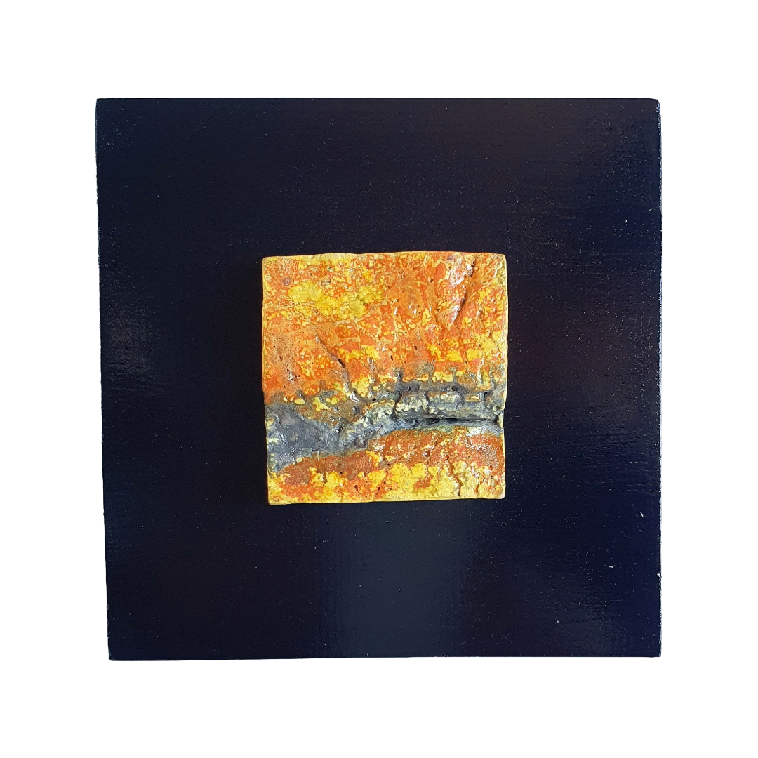 MALKI STUDIO | 'Traces of Time 3' | Ceramic wall art on board | Multiple glaze firings
