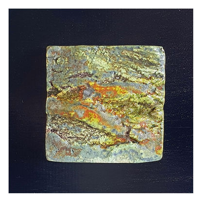 MALKI STUDIO | 'Traces of Time 4' | Ceramic wall art on board | Multiple glaze firings