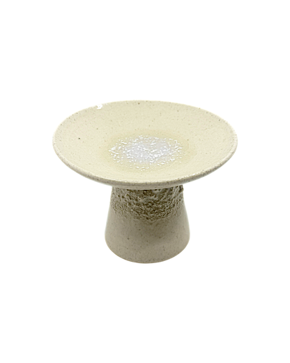 MISA. CO | ‘High-stand Ceramic Plate – Reversible’ |  Japanese Clay (White)