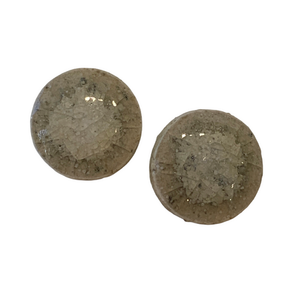 MISA.CO | 'Glazed Ceramic Earrings' | Smoke-fired, Japanese Clay | Silver 925 fittings