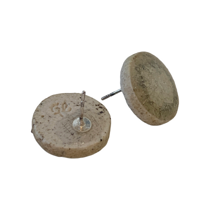 MISA.CO | 'Glazed Ceramic Earrings' | Smoke-fired, Japanese Clay | Silver 925 fittings