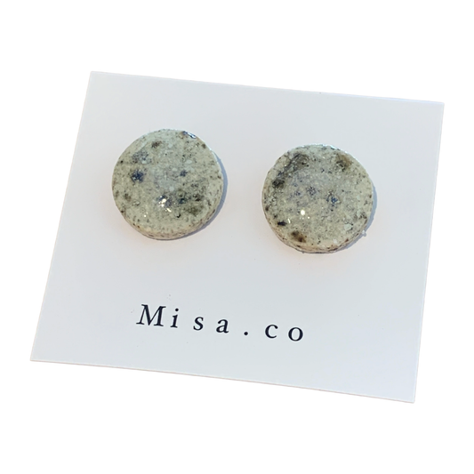 MISA.CO | 'Glazed Ceramic Earrings' | Japanese Clay (mixed with wild clay) | Surgical Stainless Steel fittings