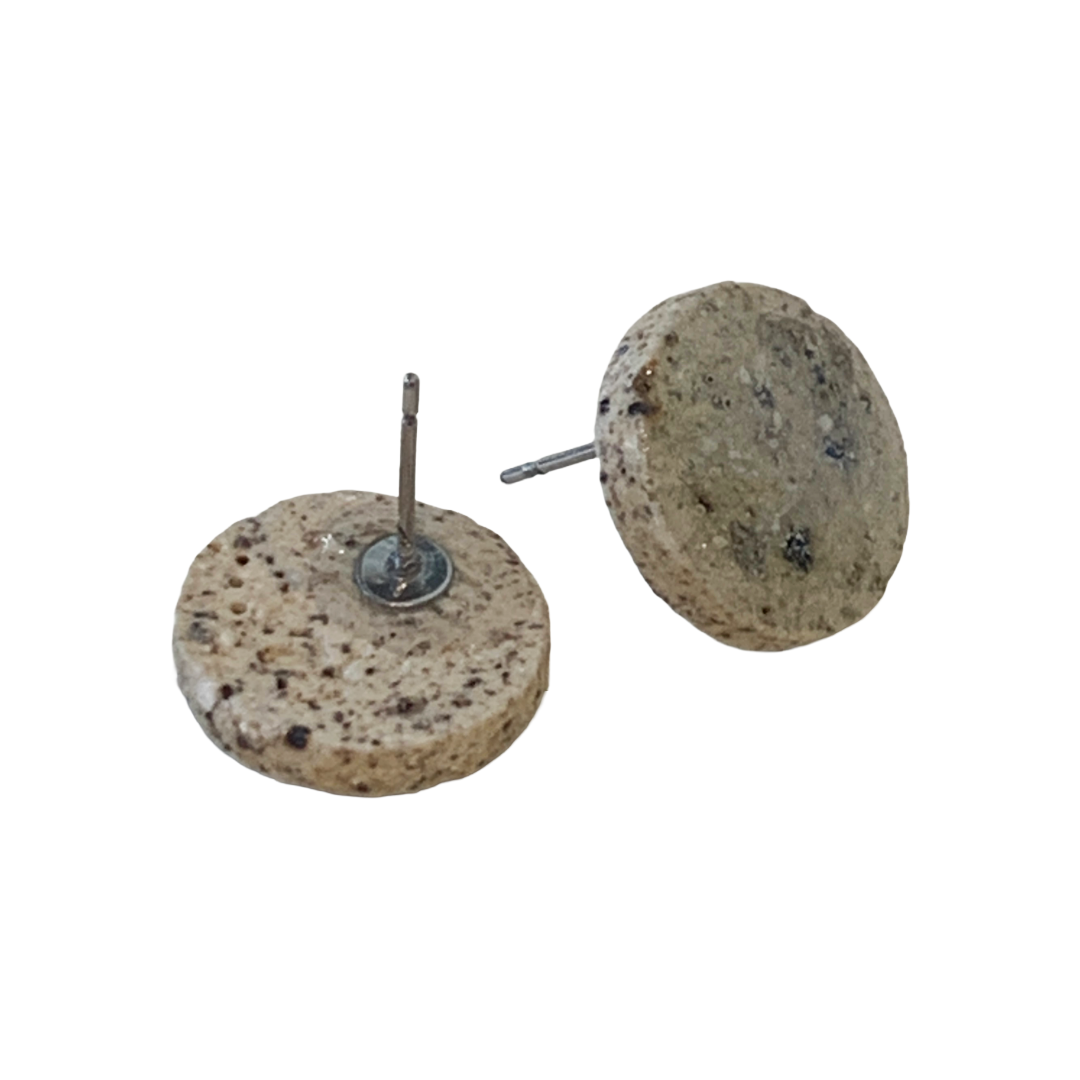 MISA.CO | 'Glazed Ceramic Earrings' | Japanese Clay (mixed with wild clay) | Surgical Stainless Steel fittings
