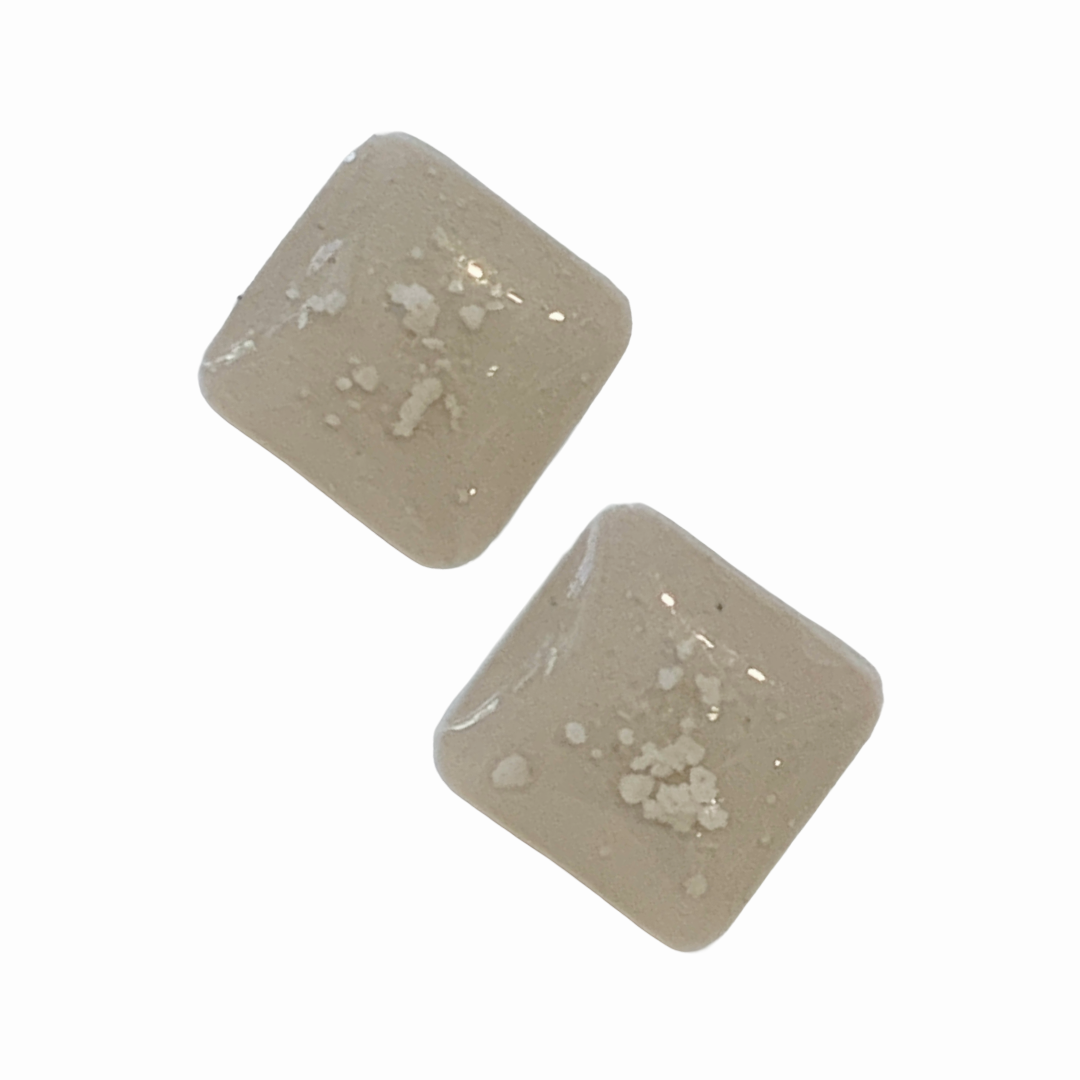 Glazed white Ceramic Earrings, Surgical Stainless Steel fittings.