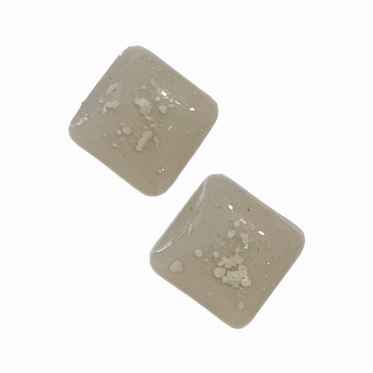 Glazed white Ceramic Earrings, Surgical Stainless Steel fittings.