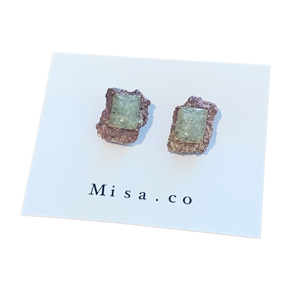 MISA.CO | 'Petite Glazed Ceramic Earrings' | Smoke-fired, Japanese Clay | Surgical Stainless Steel fittings