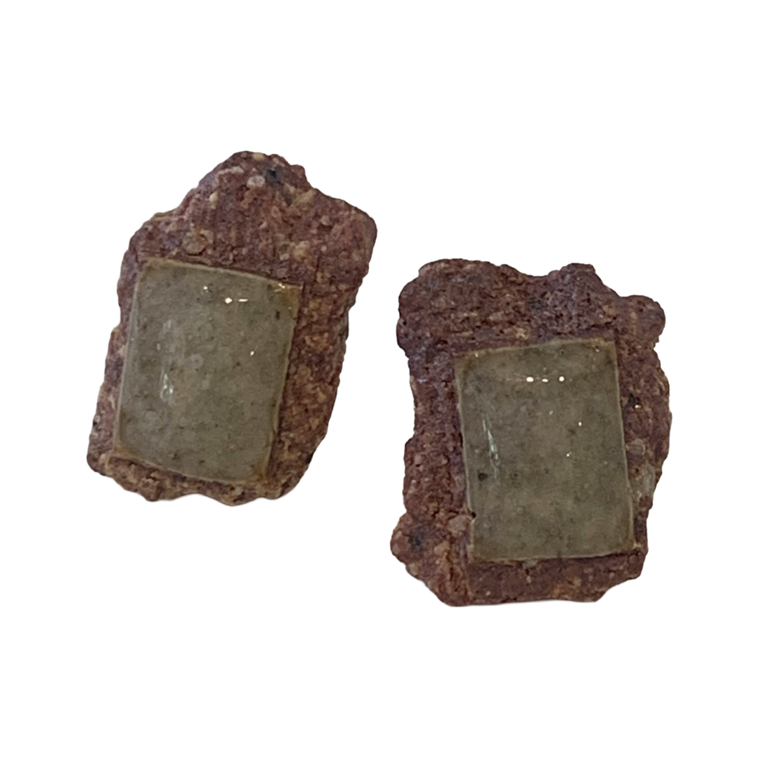 MISA.CO | 'Petite Glazed Ceramic Earrings' | Smoke-fired, Japanese Clay | Surgical Stainless Steel fittings
