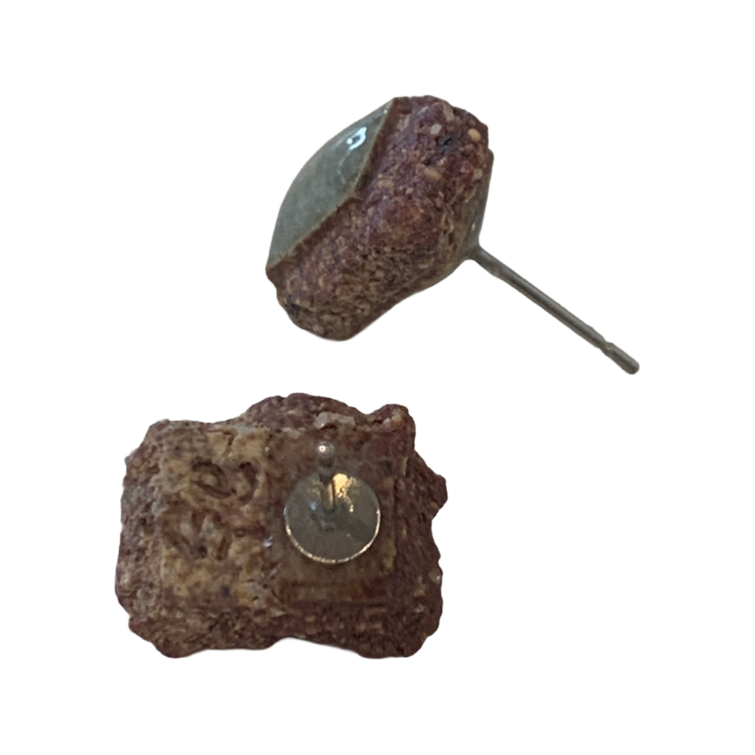 MISA.CO | 'Petite Glazed Ceramic Earrings' | Smoke-fired, Japanese Clay | Surgical Stainless Steel fittings