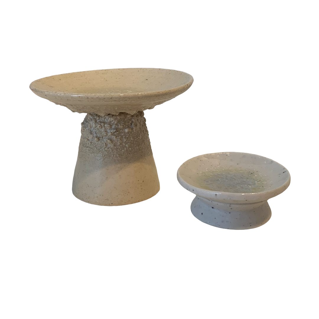 MISA. CO | ‘High-stand Ceramic Plate – Reversible’ |  Japanese Clay (White)