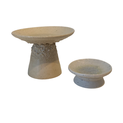 MISA. CO | ‘High-stand Ceramic Plate – Reversible’ |  Japanese Clay (White)