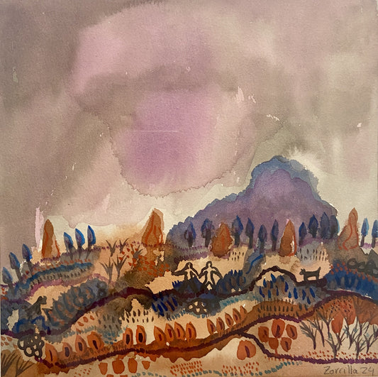 MARGARITA ZORRILLA | 'Red clay landscape' | Watercolour