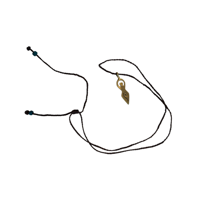 BREATH AND ESSENCE | 'Maeve Necklace (Divine Feminine)' | Brass / plaited cord / glass beads