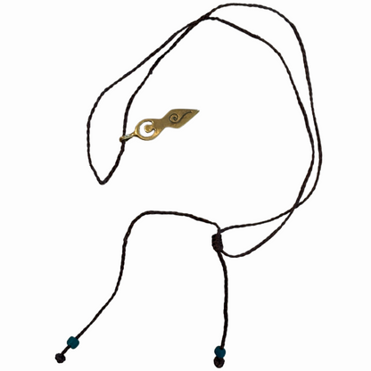 BREATH AND ESSENCE | 'Maeve Necklace (Divine Feminine)' | Brass / plaited cord / glass beads