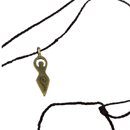 BREATH AND ESSENCE | 'Maeve Necklace (Divine Feminine)' | Brass / plaited cord / glass beads