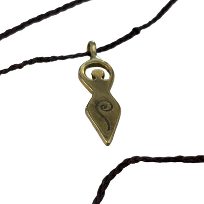 BREATH AND ESSENCE | 'Maeve Necklace (Divine Feminine)' | Brass / plaited cord / glass beads