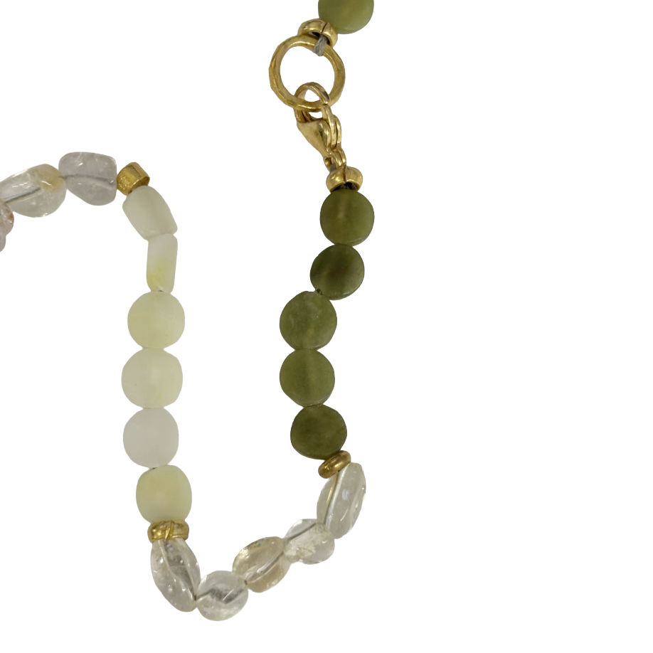 ARTIZ | 'Buddha Pendant Necklace | Gold plated Buddha  / bronze / fluorite / amethyst