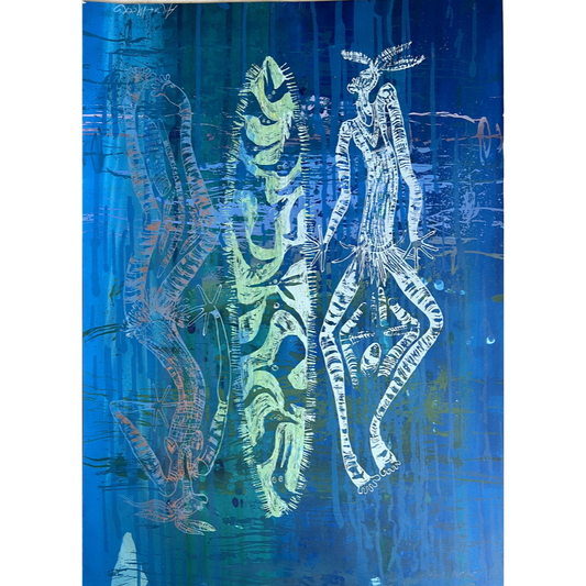 ARONE MEEKS | 'Message Stick' | 2011 | Screenprint | Full bleed | Paper: 600 x 505 mm