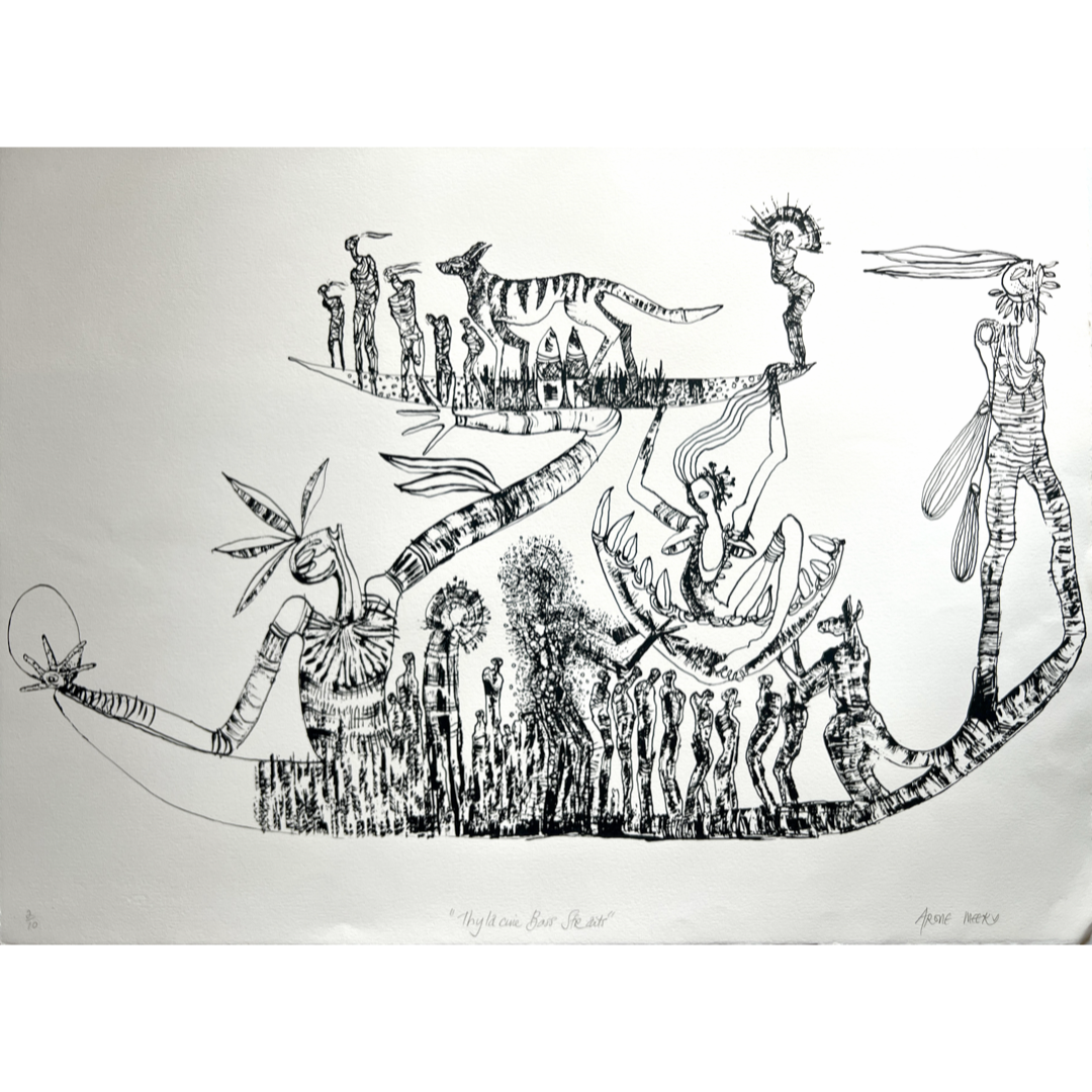 ARONE MEEKS | 'Thylacine Bass Strait' | 2011 | Screenprint | Paper: 570 x 560 mm