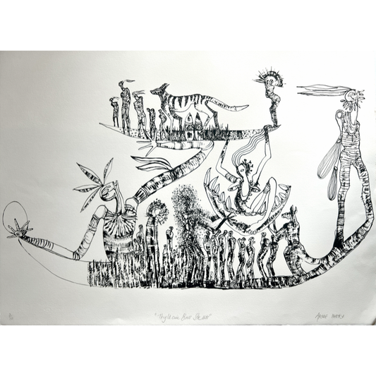 ARONE MEEKS | 'Thylacine Bass Strait' | 2011 | Screenprint | Paper: 570 x 560 mm