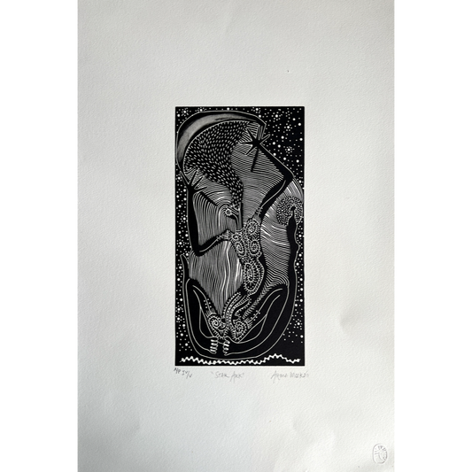 ARONE MEEKS | 'Star Ark' | 2011 | Block printed in black ink | Matrix: 305 x 150 x  mm