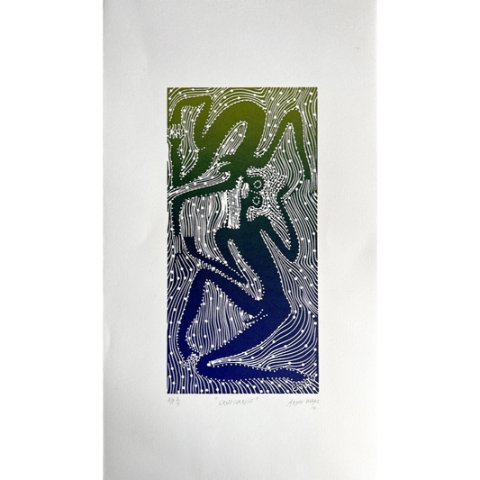ARONE MEEKS | 'Cross Current' | 2010 | Block printed in colour blended ink | Matrix: 305 x 150 x  mm