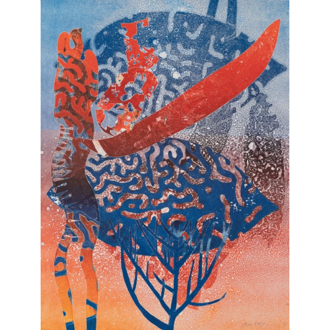 ARONE MEEKS | 'Blue I' | c.2019 | Monoprint  | Paper: 800 x 605 mm