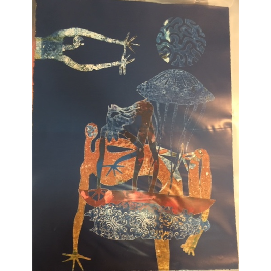 ARONE MEEKS | 'Custodians, Keepers and Country - sereis XII' | 2017 | Monoprint | Paper: 800 x 560 mm