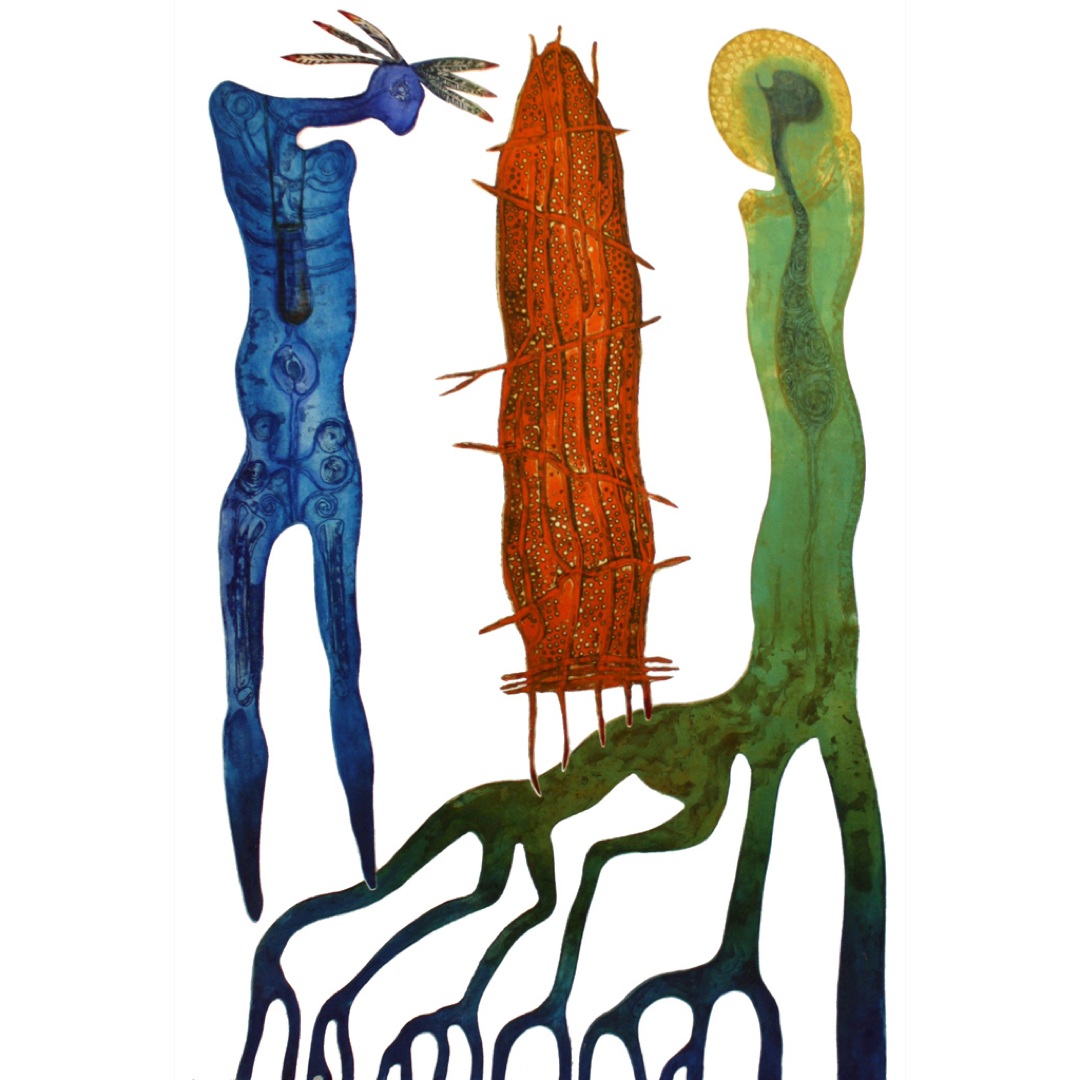 ARONE MEEKS | 'Mangrove Place' | 2009 | Coloured etching from shaped zinc plates | Paper: 1200 x 800 mm