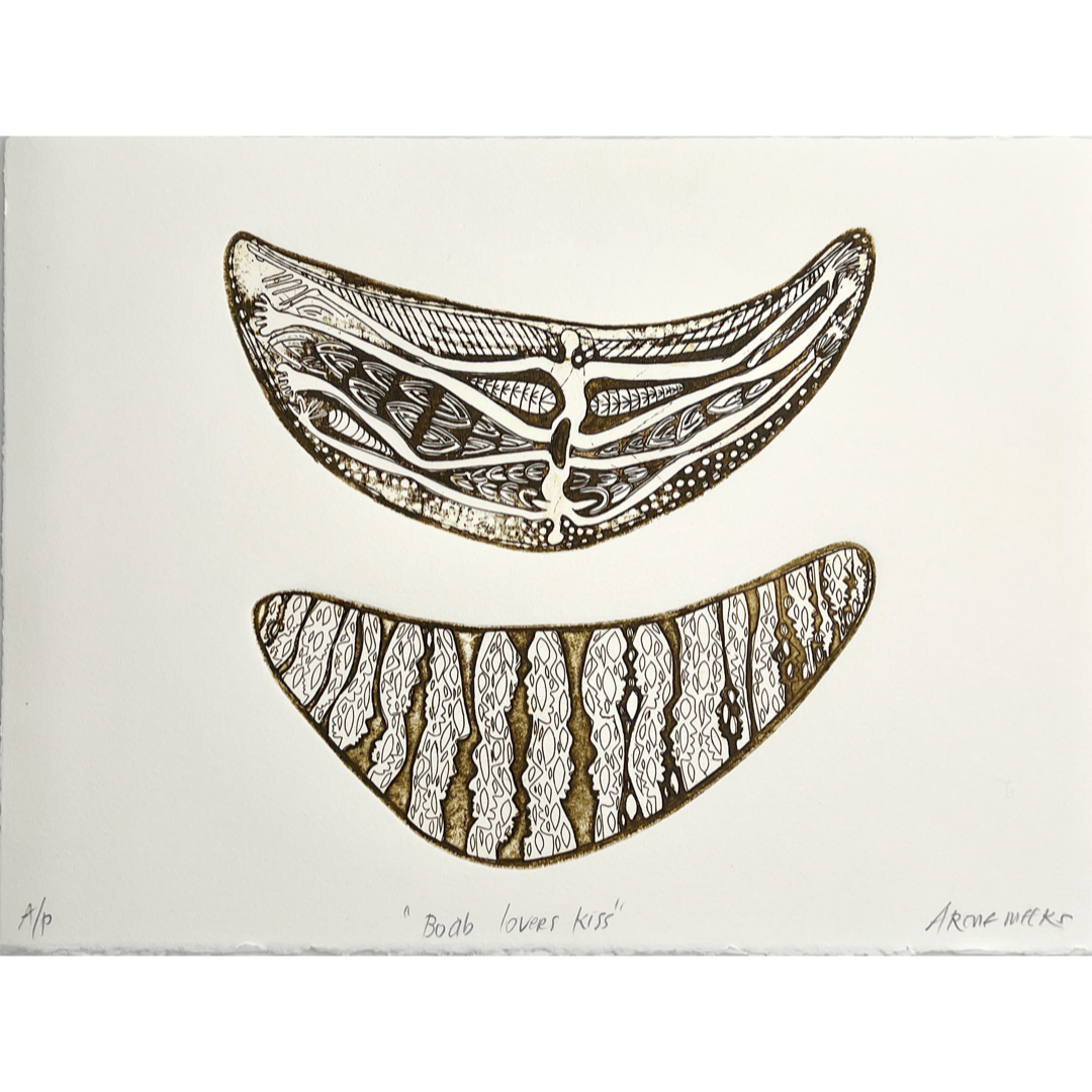 ARONE MEEKS | 'Boab Lovers Kiss' | 2013 | Etching in one colour | Paper: 380 x 280 mm