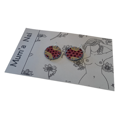 MUM’A NAI | 'Mini Fun – Salome Within #1' | Upcycled denim and acrylic on canvas with grey cotton embroidery and sterling silver hooks