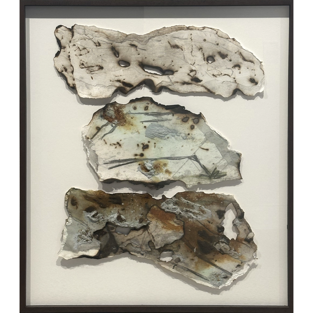 GEORGINA HUTCHINSON | ‘Scorched Escarpment – Natures Fire Diary’ 1 | 2026 | Mixed media / framed
