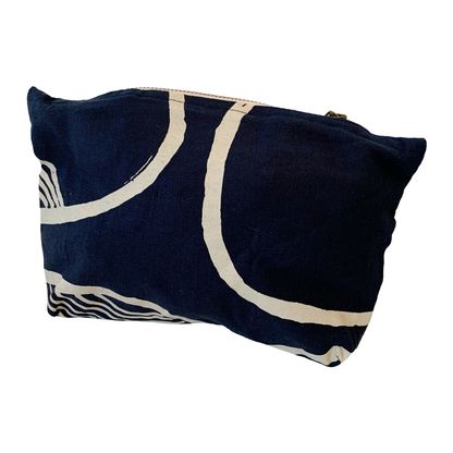KUKU BULKAWAY ART CENTRE | ‘Shell’ Pouch - Navy | Cotton / screenprint