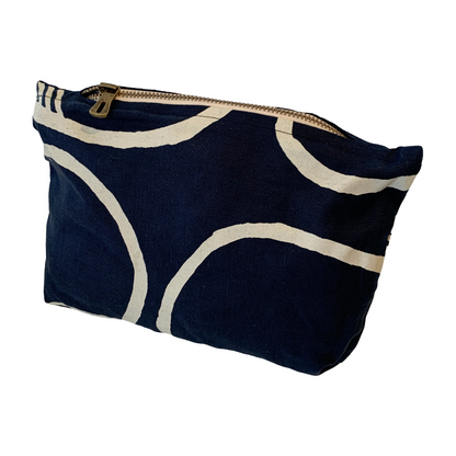 KUKU BULKAWAY ART CENTRE | ‘Shell’ Pouch - Navy | Cotton / screenprint