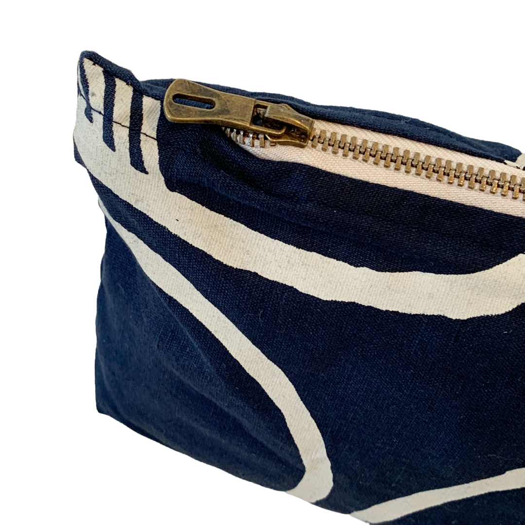KUKU BULKAWAY ART CENTRE | ‘Shell’ Pouch - Navy | Cotton / screenprint