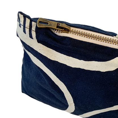 KUKU BULKAWAY ART CENTRE | ‘Shell’ Pouch - Navy | Cotton / screenprint
