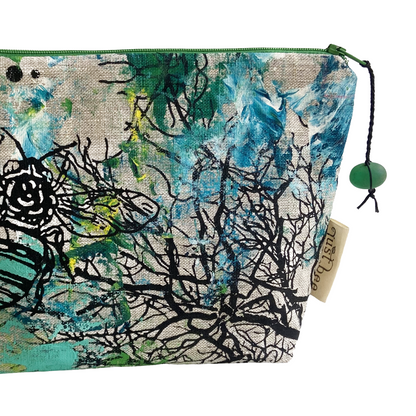 JUST BEE DESIGNS | ‘Bee’ Zip Pouch’ | Pure linen / handprinted + painted