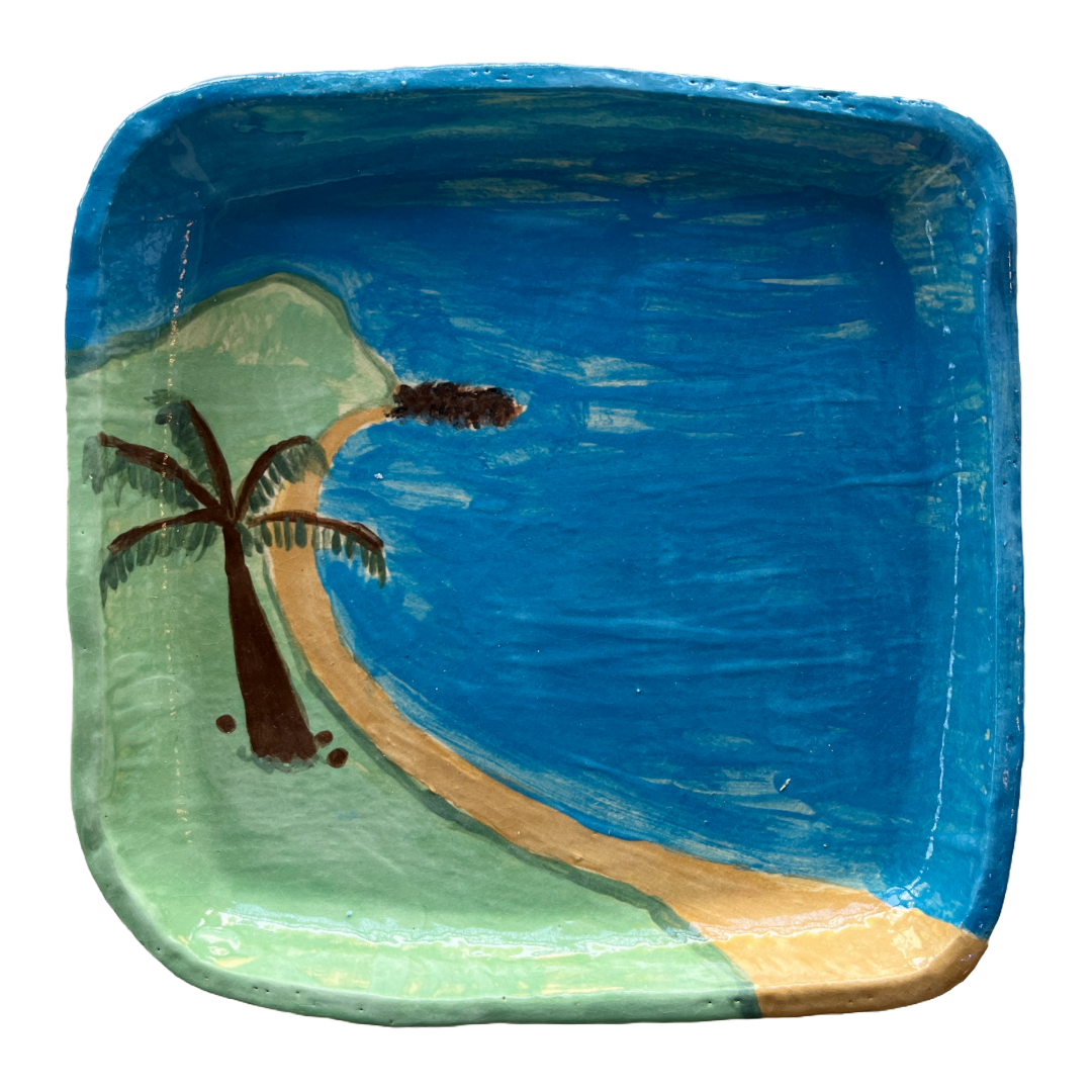 JOY TAPAU- NPA Art Centre | ‘View from Bald Hill’ | Hand-painted ceramic plate