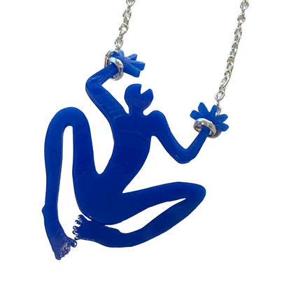 ARONE MEEKS | "Arone Figure Necklace- Blue Acrylic' | Lasercut + polished pendant | stainless steel chain