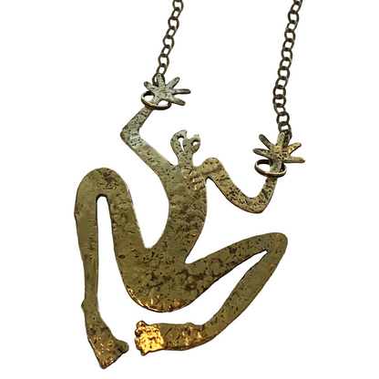 ARONE MEEKS | "Arone Figure Necklace- Brass' | Lasercut + hand textured pendant | brass chain