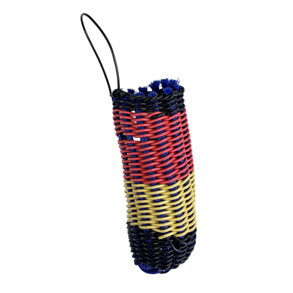 NEPHI DENHAM - Girringun Art Centre | 'Recycled Wire Jawun (basket)' | Black / red / yellow / blue