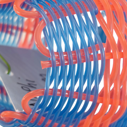NEPHI DENHAM - Girringun Art Centre | 'Recycled Wire Jawun (basket)' | Neon pink / blue