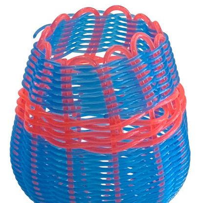 NEPHI DENHAM - Girringun Art Centre | 'Recycled Wire Jawun (basket)' | Neon pink / blue