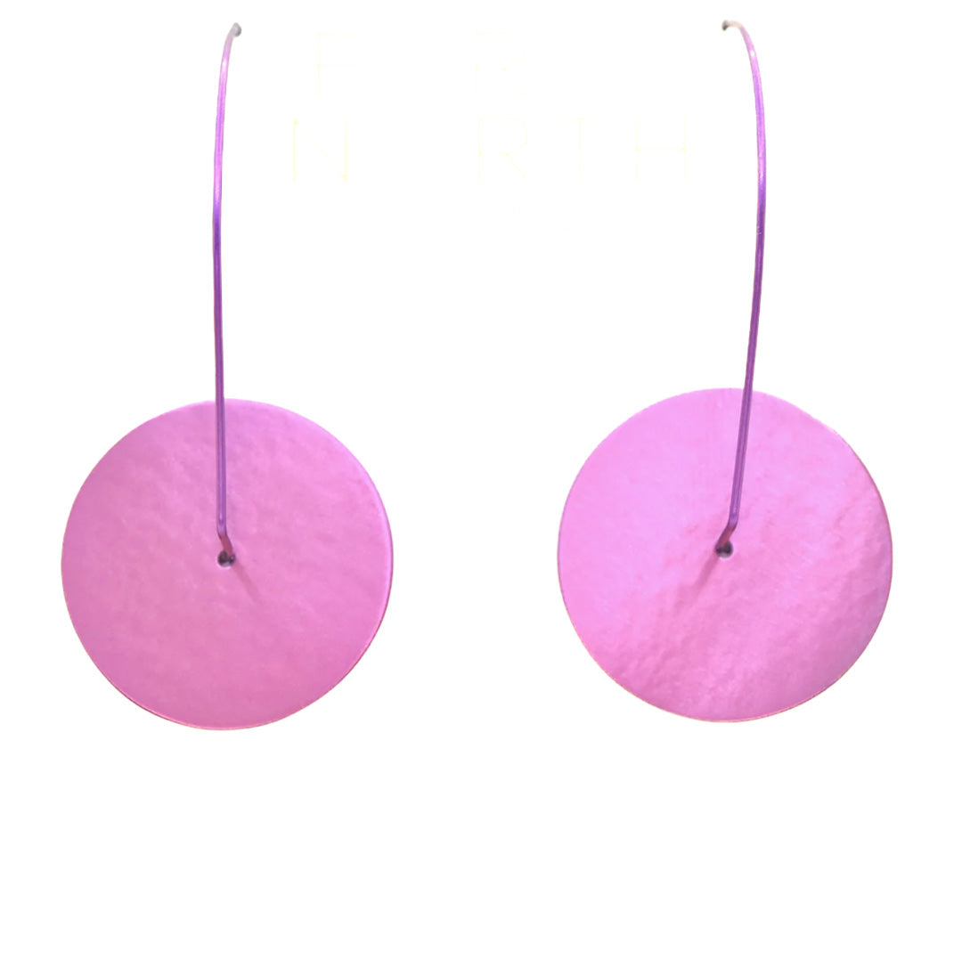 FAR NORTH STUDIO | ‘Pivot earrings (large) – pink’ | Titanium