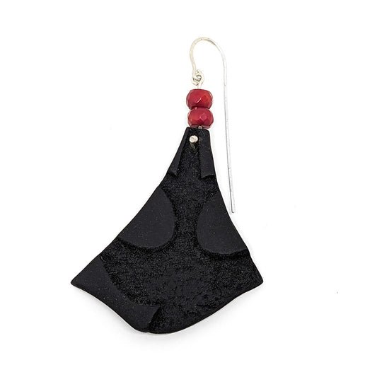 MALKI STUDIO | ‘Van Gogh Earrings (3)’ | Black clay / Dyed coral / Responsibly sourced sterling silver