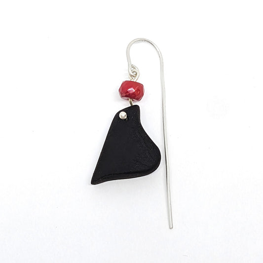 MALKI STUDIO | ‘Van Gogh Earrings (9)’ | Black clay / Dyed coral / Responsibly sourced sterling silver
