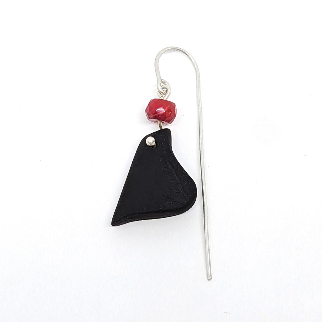 MALKI STUDIO | ‘Van Gogh Earrings (9)’ | Black clay / Dyed coral / Responsibly sourced sterling silver