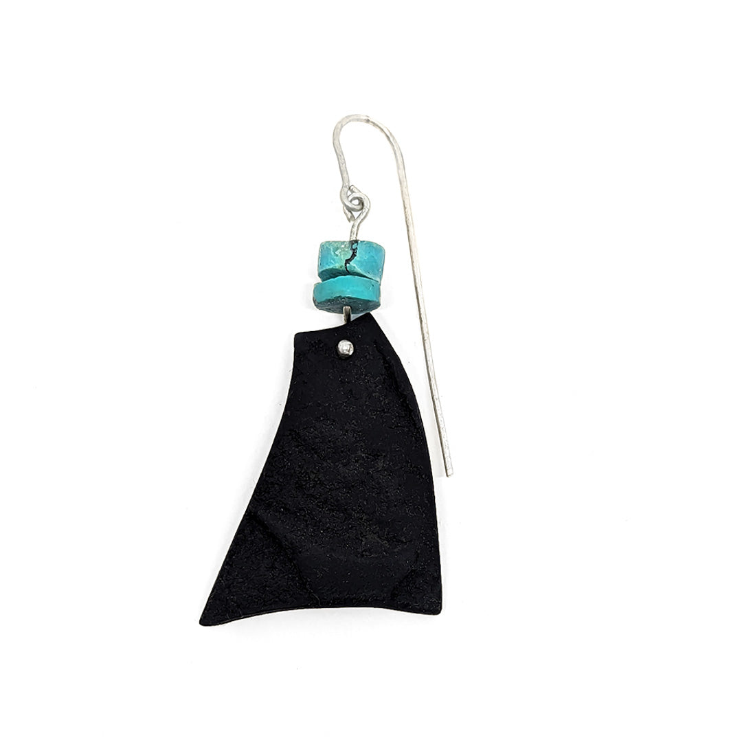 MALKI STUDIO | ‘Van Gogh Earrings (8)’ | Black clay / Turquoise | Responsibly sourced sterling silver