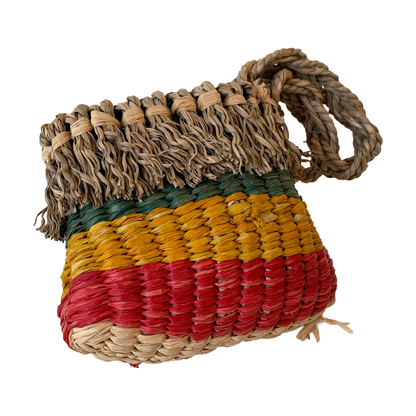 PAULA SAVAGE - Moa Island | 'Migi Basket #414' | Woven rafia + jute | 17 x 13 cm